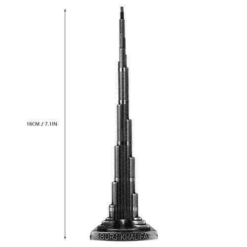 Burj Khalifa Tower, Miniature Dubai Tower Model Alloy Burj Khalifa Tower Model Art Craft Souvenir Building Tower Ornaments for Office Home Desktop Decor