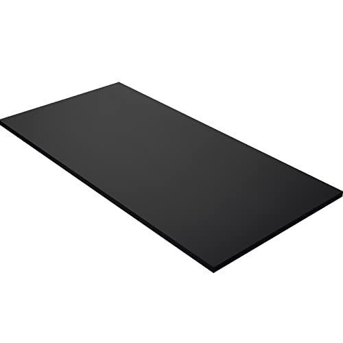 Kaboon 45.67"x23.62" Black Table Top, Solid One-Piece Desktop, Reversible Melamine Countertop, Double Desks, L-Desk DIY - color: Black, size: 46x24