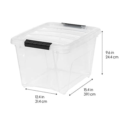 IRIS USA 4-Pack 19 Quart Storage Bins with Lids, Clear - size: 19 Qt, style: 4 Pack