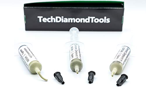 TechDiamondTools Diamond Polishing Paste Kit — 3 Grits (500, 800, 1200) | USA Made | Oil-Based Syringes | Progressive Polishing Set for Metal, Glass, Gemstone, Knife, Jewelry | 50% Diamond Powder - size: 500 800 1200 Grit, style: High 50% concentration