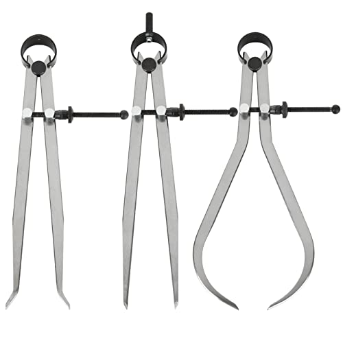 Acrux7 3Pcs 8 Inch Long Spring Caliper Set, Carbon Steel Outside Divider Caliper Compass, Calipers Measuring Tool for Wood Turning Lathe Projects
