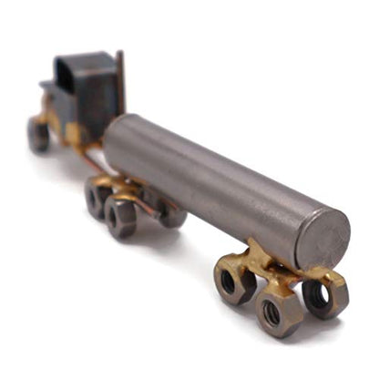 Tanker Truck Collectible Handmade Metal Art Figurine, Desk Accessories, Trophy, Boss Gift, Home Office Décor, Construction Worker - style: Tanker Truck
