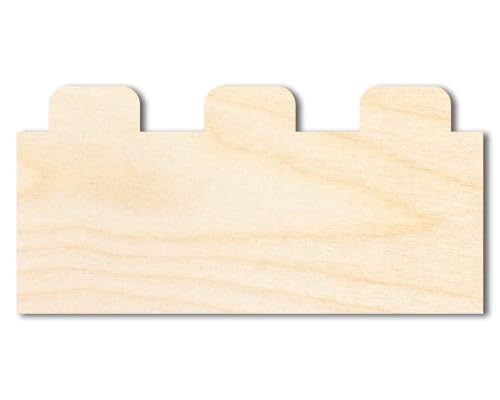 Unfinished Wood Building Blocks Shape | DIY Craft Cutout | up to 46" DIY 20" / 3/4" - size: 20", style: 3/4" Thick Wood