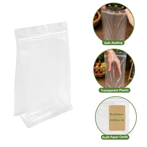 50 PCS Clear Vinyl Pocket Greenhouses with Kraft Paper Cards