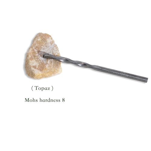 Mineral ID Kit - 9 Pieces - Includes Dropper Bottle, Streak Plate, Glass Plate, Magnet, Nail, Copper Sheet, Retractable Hand Lens, Nail File, Alloy Drill Bit for Geology Classrooms