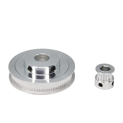 2PCS Set GT2 Synchronous Wheel 20&80 Teeth 12mm Bore Aluminum Timing Pulleys with 2PCS Length 250mm Width 6mm Belt (20-80T-12B-6) - style: 20-80T-12B-6