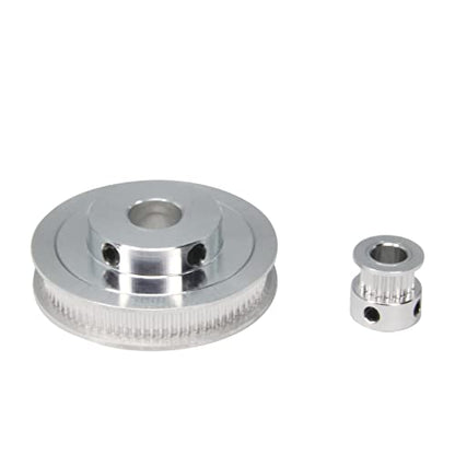 2PCS Set GT2 Synchronous Wheel 20&80 Teeth 12mm Bore Aluminum Timing Pulleys with 2PCS Length 250mm Width 6mm Belt (20-80T-12B-6) - style: 20-80T-12B-6
