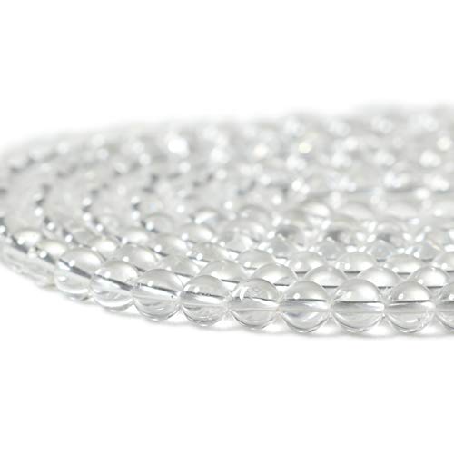 60PCS 6mm Natural Clear White Crystal Quartz Round Loose Beads Crystal Energy Stone for Jewelry Making 1 Strand 15" - color: White Quartz, size: 6mm