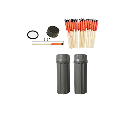 eGreen 20-100 Windproof Stormproof Matches Waterproof Cases & Rope Options - style: 2 X Container Matches
