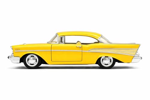KiNSMART 1957 Chevy Bel Air Coupe 1:40 Scale 5" Die Cast Metal Classic Toy Car (Yellow) - color: Yellow