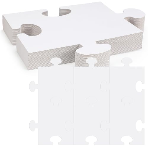 30 Pcs Blank Puzzle Pieces White 12 x 11 Inch DIY Kids Adults - color: White, size: 12 x 11 Inch