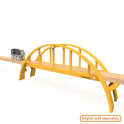ORBRIUM Super Long Double Span Arch Bridge Almost 5 Ft Long for Wooden Railway Wood Train Tracks Compatible with Thomas, Brio, Chuggington, Melissa and Doug, Imaginarium Wooden Train