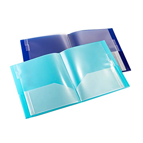 Smead 10-Pocket Organizer, Letter Size, 2 per Pack, 1 Each of Dark Blue and Teal (89204), (Pack of 15, 30 Count Total) - style: 2 per Pack (15 Packs)