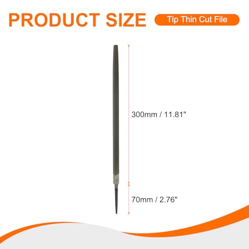 HARFINGTON 12" Square Fine Cut File Double Cut Teeth Fine Metal File High Carbon Steel T12 without Handle for Metal Wood Finishing Roughing Shaping, Grey - size: 12", style: Fine Cut