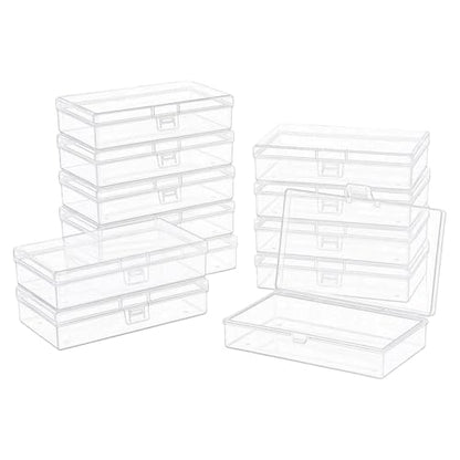 LJY 12 Clear Plastic Boxes, 5.3 x 3.1 x 1.2 in for Office Supplies - color: Transparent, size: 5.3 x 3.1 x 1.2 inch