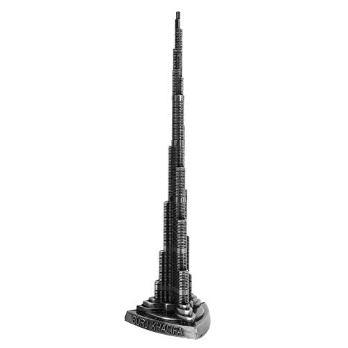 Burj Khalifa Tower, Miniature Dubai Tower Model Alloy Burj Khalifa Tower Model Art Craft Souvenir Building Tower Ornaments for Office Home Desktop Decor
