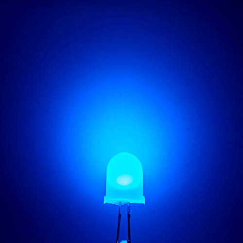 CHANZON 50 pcs 10mm Blue Diffused LED Diode Lights (DC 3V 20mA) - color: D) White-blue (50pcs)
