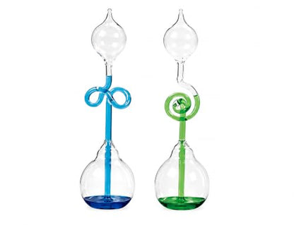 C&H Solutions Glass Hand Boiler Science Demonstration Device, Heat Transfer & Thermodynamics Experiment, Office Desk Display, Educational Physics Demonstration, Green & Blue, 2 Pack