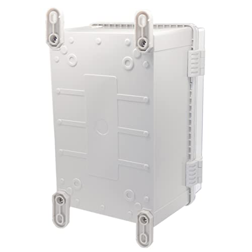 Zulkit Junction Box ABS Plastic Dustproof Waterproof IP65 Electrical Boxes Hinged Shell Outdoor Universal Project Enclosure Grey Clear Transparent Cover (11.8" x 7.9" x 7.1") - size: 11.8" x 7.9" x 7.1"