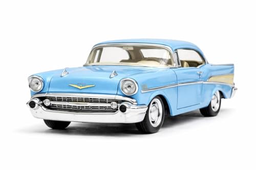 KiNSMART 1957 Chevy Bel Air Coupe 1:40 Scale 5" Die Cast Metal Classic Toy Car (Blue) - color: Blue