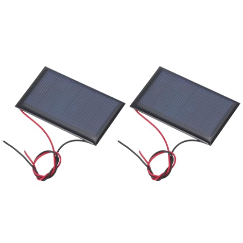 MECCANIXITY 2 Pcs 3V 0.27W 90mA Mini Solar Panels, Small Polycrystalline Solar Cell Panel with 2 Cable for DIY Electric Toy Materials Kits Charger, 62mm x 36mm - style: 3V 0.27W 90mA