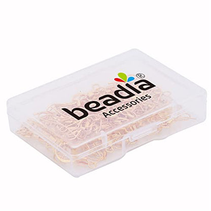 BEADIA 18K Gold Plated Earring Hooks 16x16mm 100pcs for Jewelry Making Findings - size: Hooks 6# 16x16mm