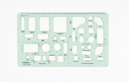 Printtoo Furniture Layout Stencil, 2mm Acrylic Reusable Interior Design Template with Bed, Sofa, Table, Kitchen & Living Room Symbols for Architecture Floor Plans, Drafting and Home Planning - color: Series-PRTD-2837A