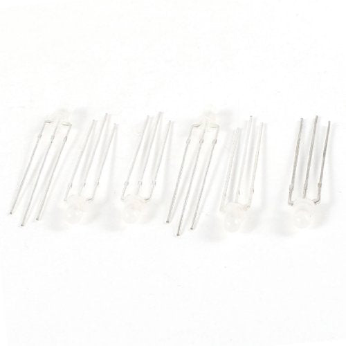 uxcell 6pcs 3mm Round Head Bi-Color Green/Red Common Cathode LED Light Bulb