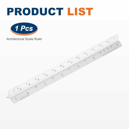 HARFINGTON Architectural Scale Ruler, 7 Inch Standard Aluminum Alloy Architect Triangular Small Scale Laser-Etched Blueprint Drafting Ruler for Architects Engineers, Silver - color: Silver, size: 7 Inch