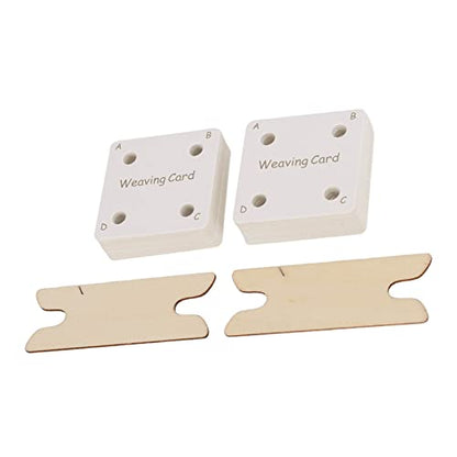 Weaving Cards, 30 Pieces Tablet Weaving Card Sturdy Flexible Paper Cards with 2 X Shuttles Replacement for Inkle Weaving Supplies, Weaving