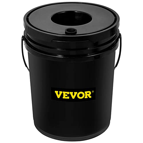 VEVOR DWC Hydroponic System, 5 Gallon 4 Buckets, Deep Water Culture Growing Bucket, Hydroponics Grow Kit with Pump, Air Stone and Water Level Device, for Indoor/Outdoor Leafy Vegetables - style: 4 Buckets