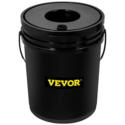 VEVOR DWC Hydroponic System, 5 Gallon 5 Buckets, Deep Water Culture Growing Bucket, Hydroponics Grow Kit with Pump, Air Stone and Connected Reservoir, for Indoor/Outdoor Leafy Vegetables - style: 5 Buckets