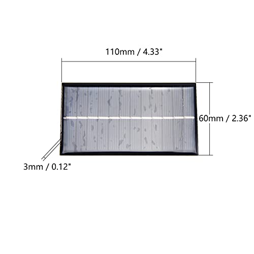 Fielect 5Pcs 6V 1W Mini Solar Panel Polysilicon Small Solar Cell Panel Module DIY Electric Toy Materials for Battery Power LED 110x60mm - size: 6V 1W