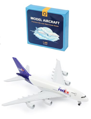 1/400 for FedEx A380 Diecast Plane Model with Landing Gear Stand - color: 05. Fedex
