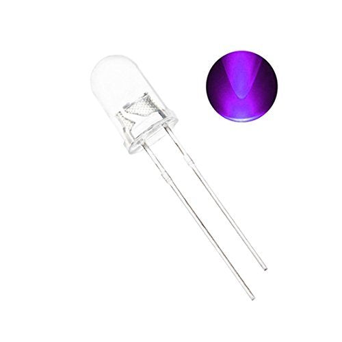 100pcs Ultra Bright 5mm Clear Lens LED Light Emitting Diode Lamp Purple Round Transparent - color: H)purple
