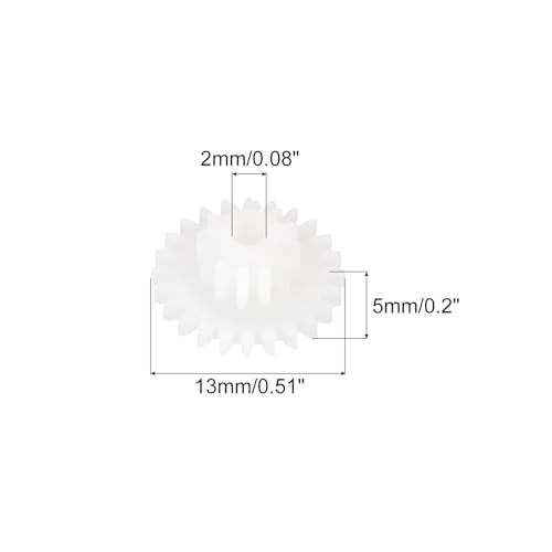 MECCANIXITY 20 Pcs Plastic Gears 24 Teeth Plastic Motor Gear Model 24122B Reduction Gear for RC Car Model DIY Robot (White, Module 0.5) - style: 24 Teeth