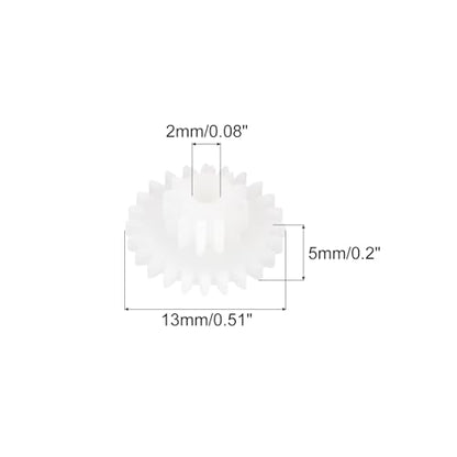 MECCANIXITY 20 Pcs Plastic Gears 24 Teeth Plastic Motor Gear Model 24122B Reduction Gear for RC Car Model DIY Robot (White, Module 0.5) - style: 24 Teeth