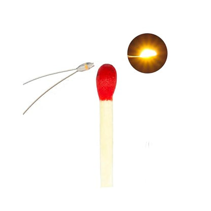 20 Pcs Micro LED, Tiny Led Lights for Crafts, Yellow Mini LED, SMD led 0603, Soldered Micro Litz Wired Leads, Multi-Resistor, Suitable Used in Any Small Model, Cosplay, Tight Space Lighting - color: Yellow