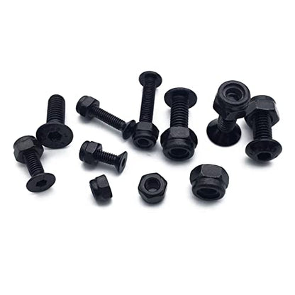 600pcs Metric Bolt Assortment M2.5 M3 M4 Alloy Steel Hex Button and Flat Head Cap Machine Screws and Lock Nuts RC Screw Kit Black Zinc Plating - size: black 600pcs hex buton haed