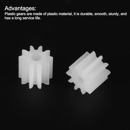 MECCANIXITY 50 Pcs Plastic Gears 10 Teeth Plastic Motor Gear Model 102A Reduction Gear for RC Car Model DIY Robot (White, Module 0.5) - style: 10 Teeth