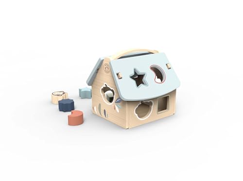SPEEDY MONKEY Wooden House Shape Sorter | 8 Blocks & Monkey Character - color: Monkey House
