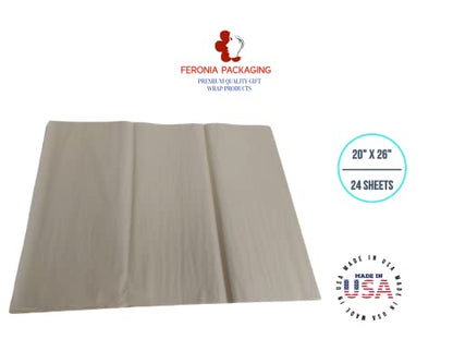 Parchment Tissue Paper Squares, Bulk 24 Sheets, Premium Gift Wrap and Art Supplies for Birthdays, Holidays, or Presents by Feronia packaging, Large 20 Inch x 26 Inch - color: Parchment