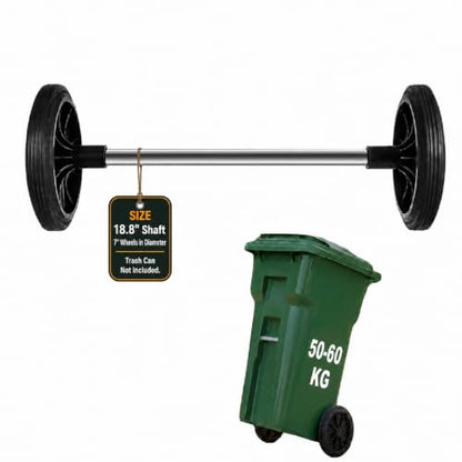 DOITOOL Trash Can Wheels Replacement Kit with 18.8" Hollow Shaft, 7" Rubber Garbage Bin Wheels and 1.2" Axle Set for Outdoor Recycling Cans, City Bin Mobile Cart Parts Pulley Trash Accessories