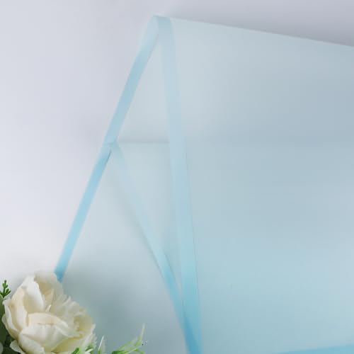 FUHITIM 20 Sheets Flower Wrapping Paper (Translucent Light Blue) - color: Translucent Light Blue