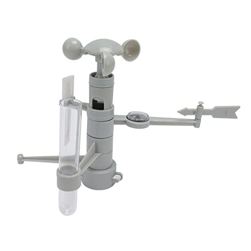 Fafeicy DIY Weather Station Toy Plastic Multifunction Weather Station Kit with Wind Vane Anemometer Thermometer and Rain Gauge for Children 7 to 14 Science Learning