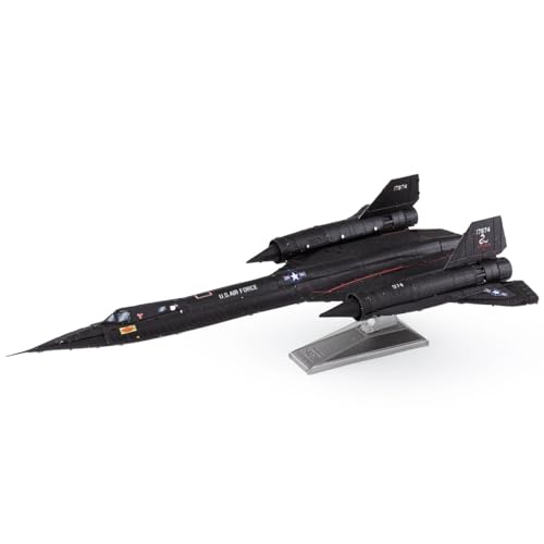 Fascinations Metal Earth SR-71 Blackbird Color 3D Metal Model Kit Bundle with Tweezers