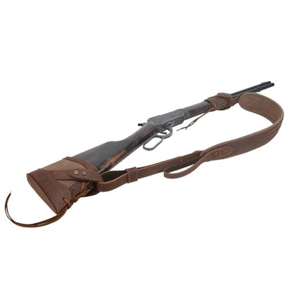 WAYNE'S DOG No Drill Leather Rifle Sling with Slip-on Recoil Pad and Barrel Mount fit for Lever Action Rifles, Shotguns - color: Coffee, size: Canvas & Leather