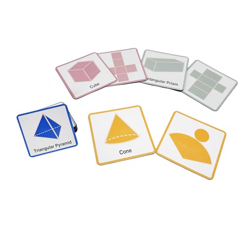 Magnetic 3D Shapes Flash Cards, Geometry Math Manipulatives - color: 3d Shapes & Nets-24p,colorful
