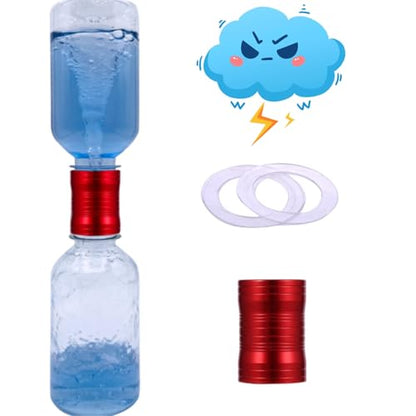 Tornado Maker, Weather Toys, Ultra-Light Aluminum Connecting Tube, Including 2 Empty Bottles, Watertight Tornado Toy, Suitable for Kids' Science Experiments (Red) - color: Red