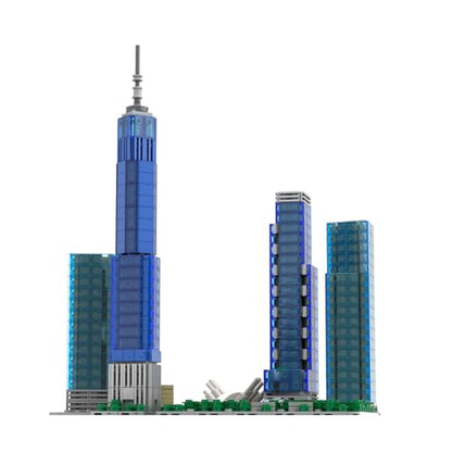 Landmark Street Scene Building Blocks Set for Adults, 1039PCS MOC-127022 1/800 World Famous Landmark Building Bricks Set, DIY Assembly New York Architecture Model Gift - style: The New World Trade Center